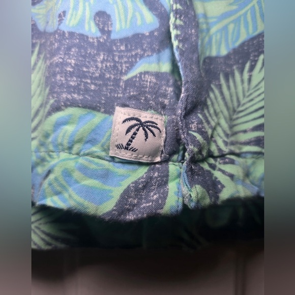 Trunk Surf And Swim Co. Men’s Blue Green Hawaiian Button Up Shirt Size Large - Picture 2 of 5